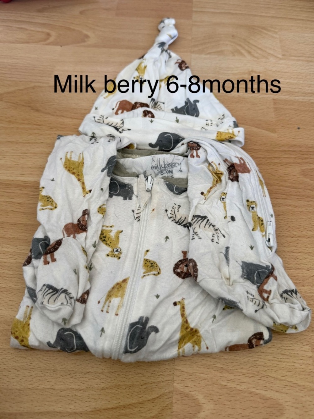 Milkberry sleeping pajama and hat 6-9 months